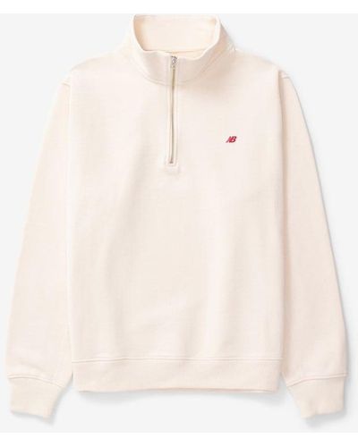 New Balance Made In Usa Quarter Zip Pullover - White