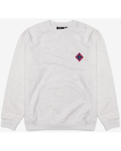 Parra Diamond Block Logo Crew Neck Sweatshirt - White