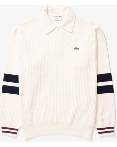 Lacoste French Made Relaxed Sweat Ribbed Sweater - Natural