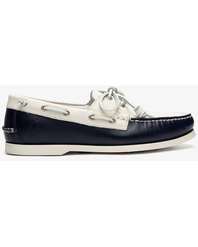 Polo Ralph Lauren Merton Two-tone Leather Boat Shoe - Blue