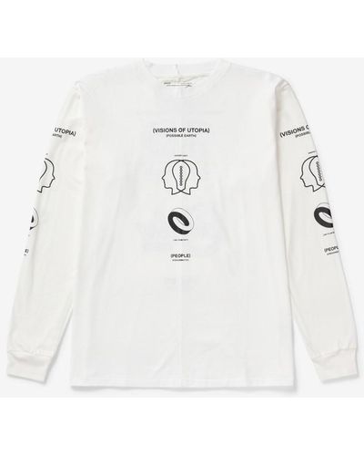Space Available Upcycled Utopia Long Sleeve Tee - White