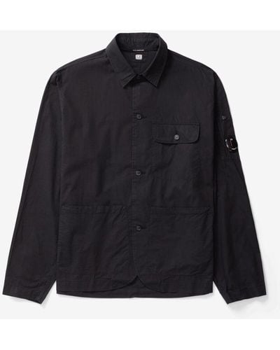 C.P. Company Popeline Workwear Shirt - Black