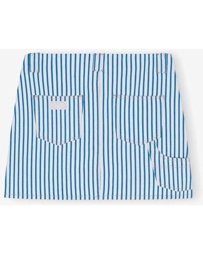 Ganni Stripe Denim Mini Skirt - Blue