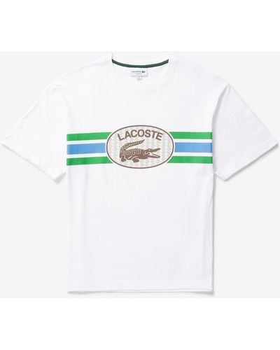Lacoste Monogram Print Regular T-shirt - White