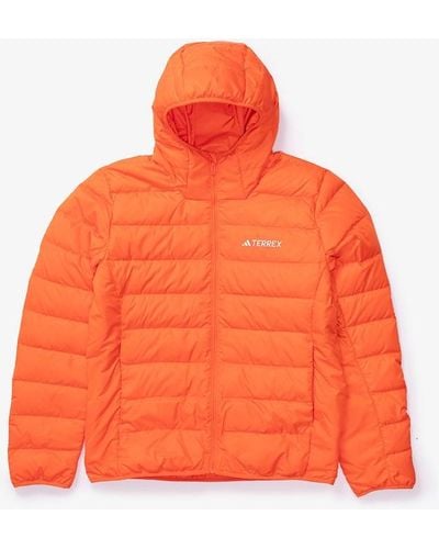 adidas Multi Light Down Hooded Jacket - Orange