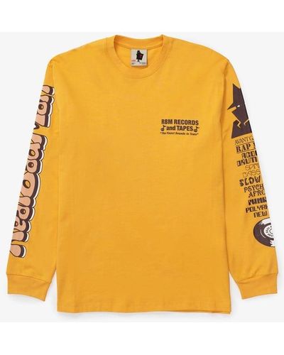 Real Bad Man Records And Tapes Long Sleeve Tee - Yellow
