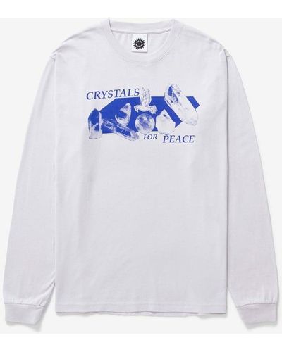 Good Morning Tapes Crystals For Peace Long Sleeve Tee - White