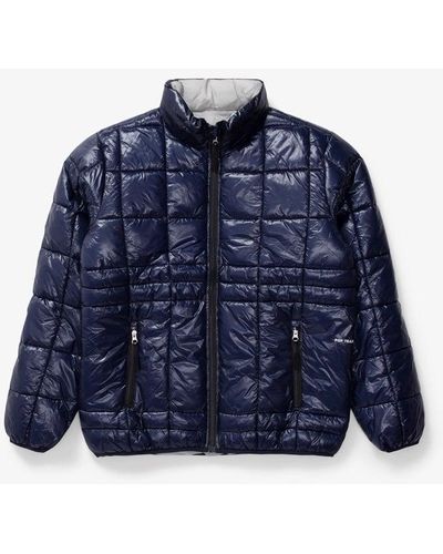 Pop Trading Co. Quilted Reversible Puffer Jacket - Blue