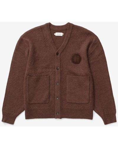 Honor The Gift Stamped Patch Cardigan - Brown