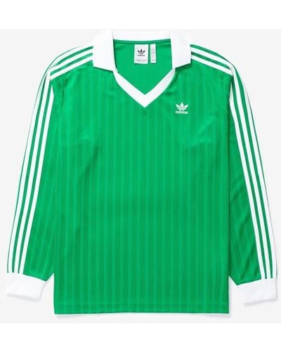 adidas Adicolor Piqué Soccer Long Sleeve Tee - Green