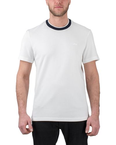 Lacoste T-Shirt Contrast Colar Tee - Weiß