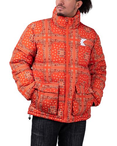 Karlkani OG Paisley Puffer Jacket - Rot