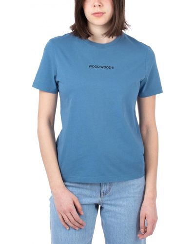 WOOD WOOD Aria Logo T-Shirt - Blau