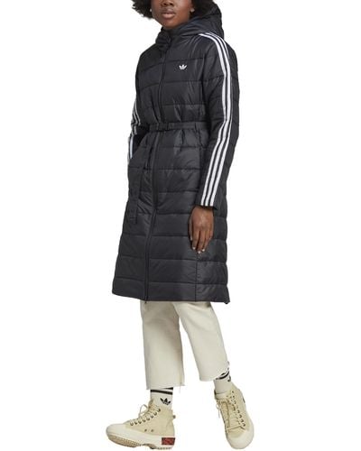 adidas Originals Hooded Premium Long Slim Jacket - Schwarz