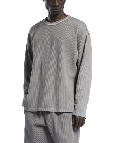 Reebok Sweater s Natural Dye Waffle Crew - Grau