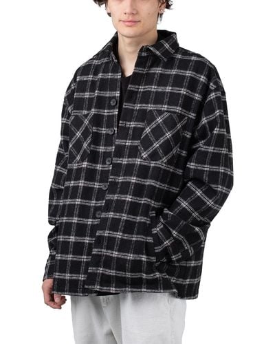 PEGADOR Flato Heavy Flannel Shirt - Schwarz
