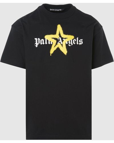Palm Angels Star Sprayed T Shirt - Black