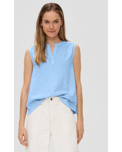 S.oliver T-Shirt mit Tunika-Ausschnitt - Blau