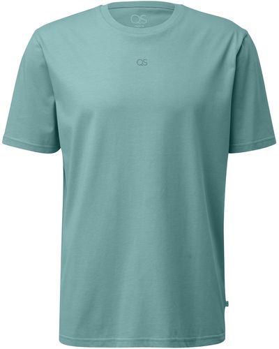 QS T-Shirt mit Label-Print - Grün