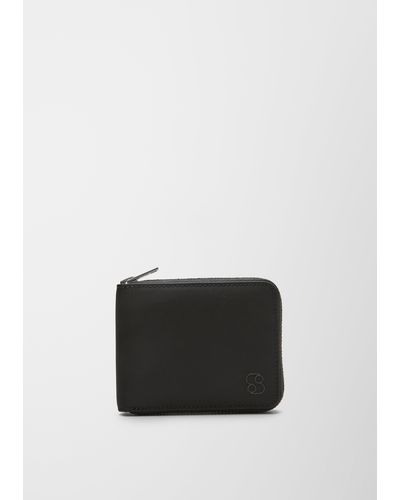 S.oliver Zip Wallet mit gummiertem Logo - Schwarz