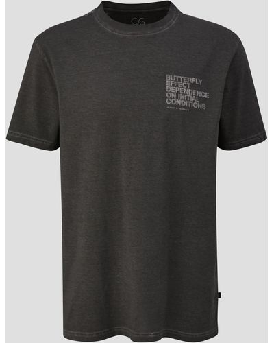 QS T-Shirt mit Frontprint - Schwarz