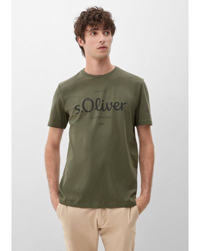 S.oliver Labelshirt aus Jersey - Grün