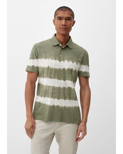 S.oliver Poloshirt im Batik-Look - Grün