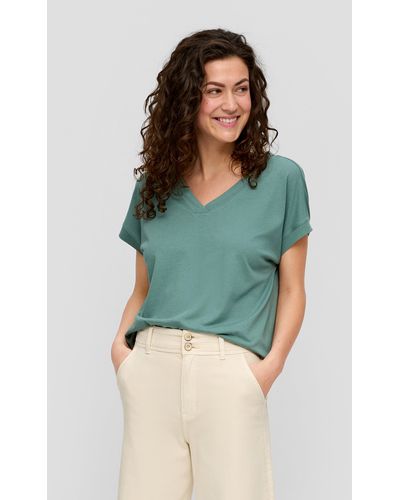 S.oliver Tshirt mit V-Ausschnitt - Grün