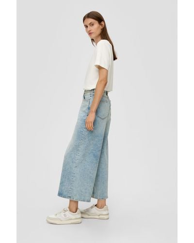 S.oliver Jeans-Culotte Suri / Regular Fit / High Rise / Wide Leg - Blau