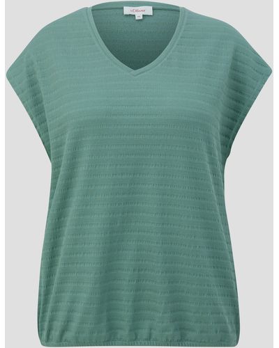 S.oliver T-Shirt mit überschnittenen Schultern - Grün