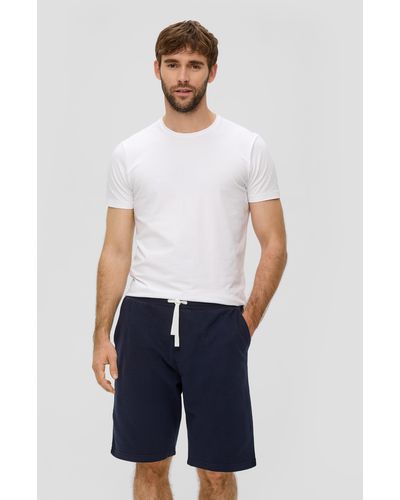 S.oliver Relaxed: Sweat-Shorts mit Elastikbund - Weiß