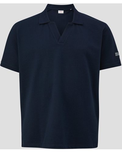 S.oliver Poloshirt aus Baumwollstretch - Blau