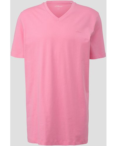 S.oliver T-Shirt mit V-Ausschnitt - Pink