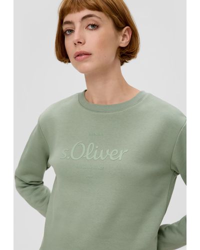 S.oliver Sweatshirt mit Logo-Print - Grün