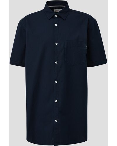 S.oliver Kurzarmhemd mit Button-Down-Kragen - Blau