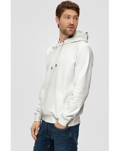 S.oliver Kapuzensweater mit Labelprint - Weiß