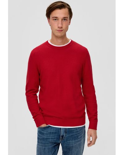 S.oliver Pullover aus Baumwolle - Rot