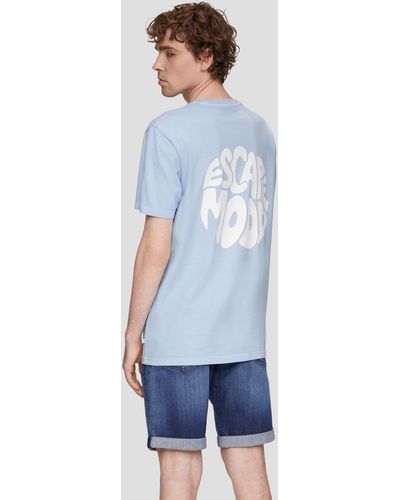 QS T-Shirt mit Front- und Rückenprint - Weiß