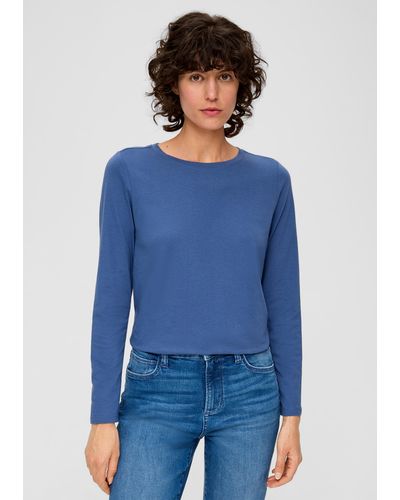 S.oliver Langarmshirt aus reiner Baumwolle - Blau