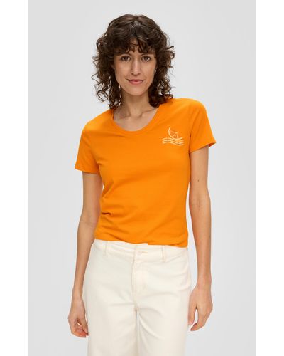 S.oliver T-Shirt im Slim-Fit - Orange