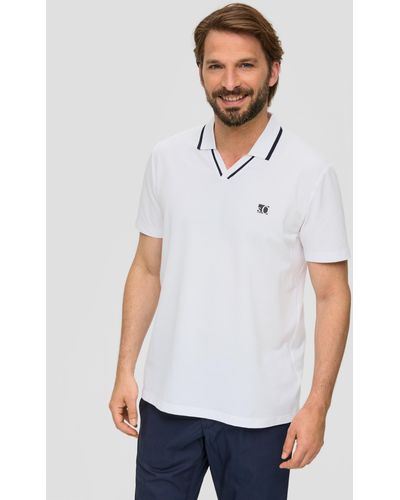 S.oliver Poloshirt mit V-Ausschnitt - Weiß