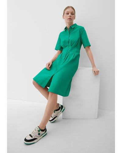 S.oliver Kleid mit Kellerfalten - Grün