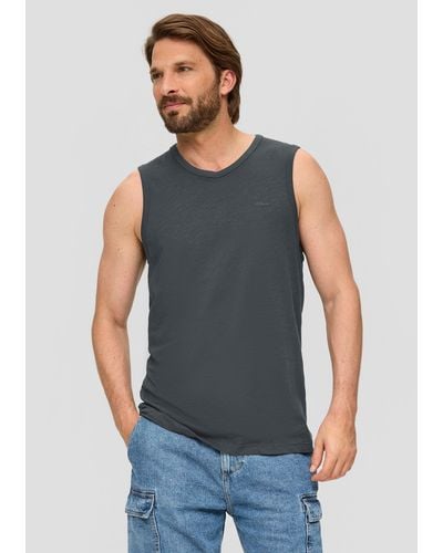 S.oliver Ärmelloses T-Shirt aus Baumwolle - Grau
