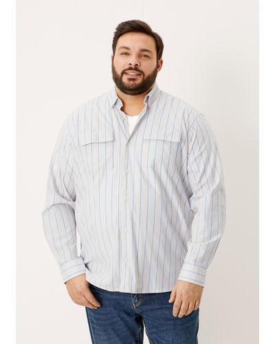 S.oliver Regular: Hemd mit Streifen - Weiß