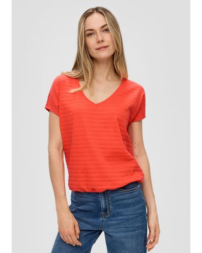 S.oliver T-Shirt mit überschnittenen Schultern - Rot