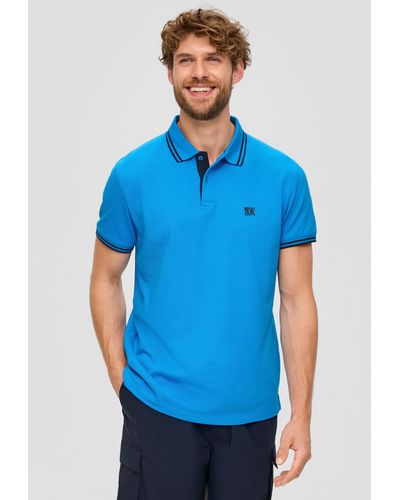 S.oliver Poloshirt mit Kontrast-Details - Blau