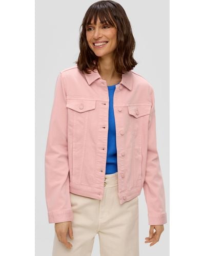 S.oliver Kurze Jeansjacke mit angedeuteten Brusttaschen - Pink