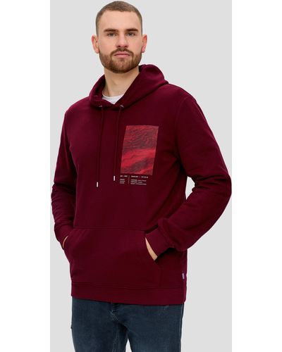 S.oliver Kapuzensweater mit Frontprint - Rot