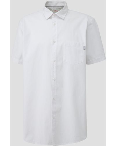 S.oliver Kurzarmhemd mit Button-Down-Kragen - Weiß