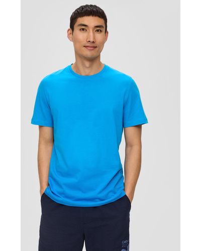 S.oliver T-Shirt mit kleinem Label-Print - Blau